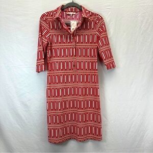 Jude Connally Susanna Corinthian Cinnabar Shirt Dress NWT Size XS